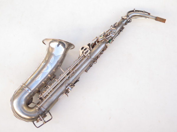 Saxophone alto SML Coleman Hawkins Special argenté sablé gravé (4)