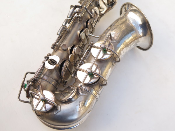 Saxophone alto SML Coleman Hawkins Special argenté sablé gravé (8)